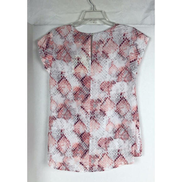 NWT Cynthia Rowley Pink Snakeskin High-Low Blouse Holiday Gift for Her - Picture 2 of 3